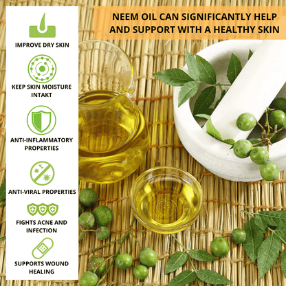 Dark Khaki Neem Seed Oil – Organic Cold-Pressed – 50ml – Pure & Natural – External Use Only – Made in Australia