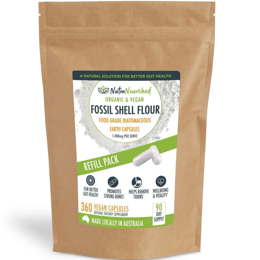 White Smoke Fossil Shell Flour Capsules – Diatomaceous Earth – 360 Vegan Caps – Gut & Mineral Support