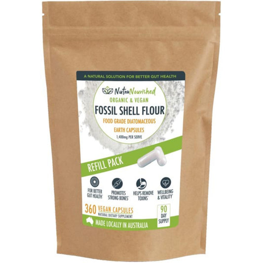 Dark Khaki Organic Fossil Shell Flour Capsules - Refill Bag