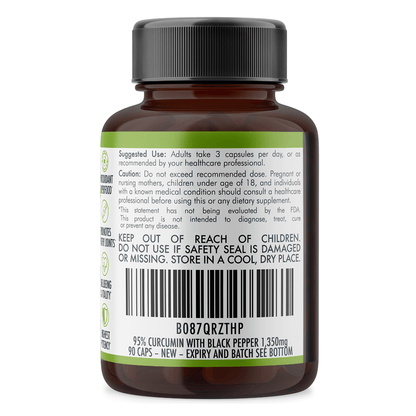 Light Gray Curcumin Tablets - 95% Pure Organic Vegan - Turmeric Extract Buffered with Black Pepper (1,350mg)